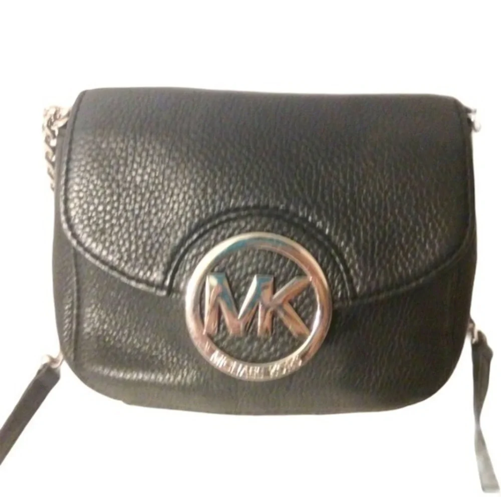 Michael Kors black leather crossbody bag